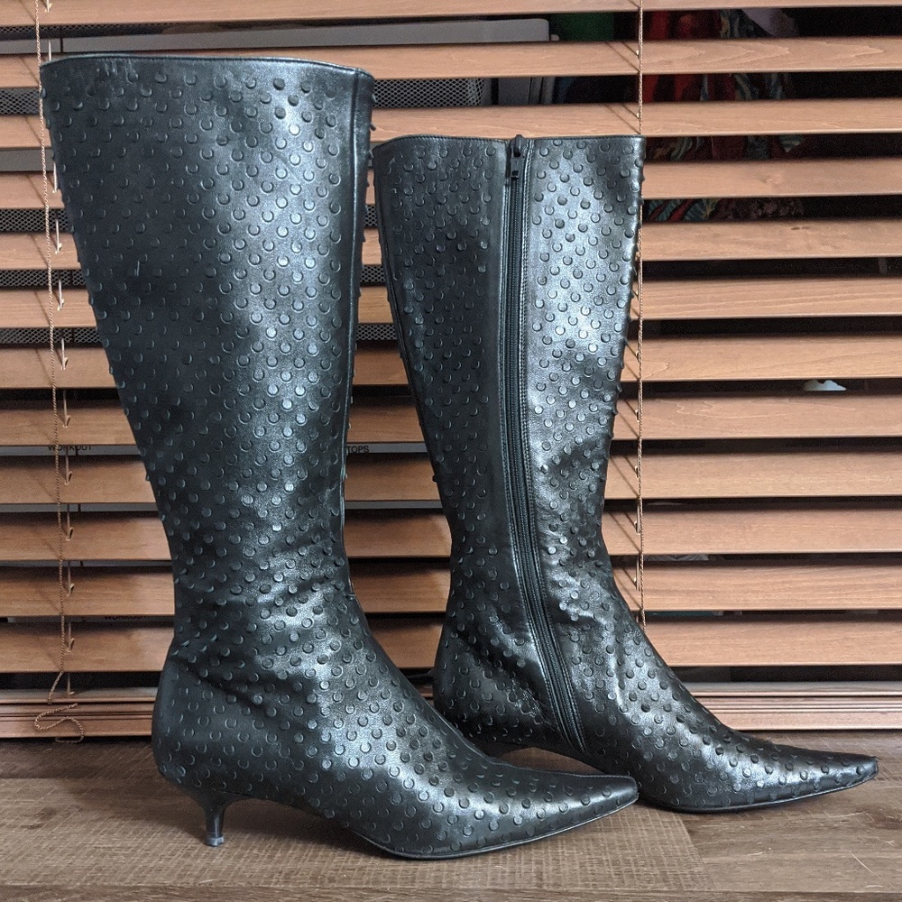 Leather Vero Cuoio boots, baby goth cutouts